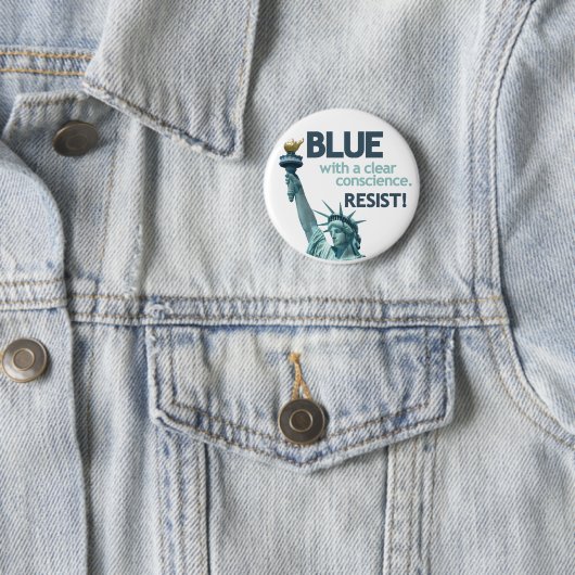 BLUE with clear conscience. RESIST! Ronde Button 5,7 Cm (In situ)