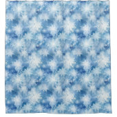 Blue with Snowflakes Watercolor Style Douchegordijn (Voorkant)