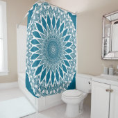 Blue Woad Tristyns Mandala Douchegordijn (In situ)