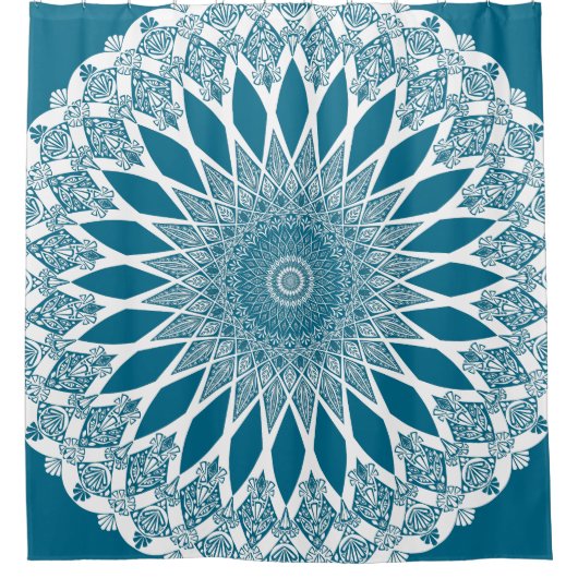 Blue Woad Tristyns Mandala Douchegordijn (Voorkant)