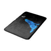 Blue Wolf Howling bij Moon Badmat (Gekanteld)