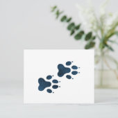 Blue Wolf Pawprints Briefkaart (Staand voorkant)