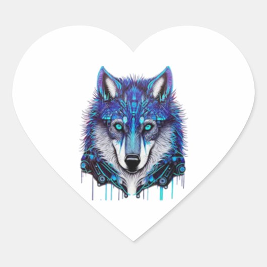 Blue Wolfdog sticker stickers (Voorkant)