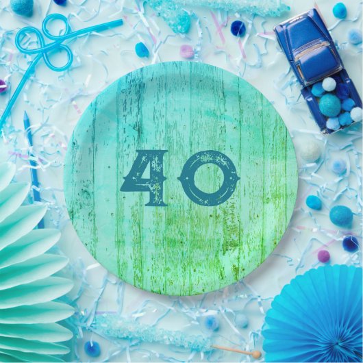 Blue Wood All Occasion Rustic Papieren Bordje (Feest)