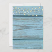 Blue Wood Boho Lights Rehearsal Dinner Invitations Kaart (Achterkant)