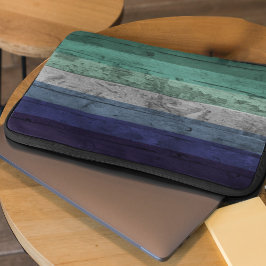 Blue Wood Grain Subtle Gay Mannen Pride Flag Laptop Sleeve