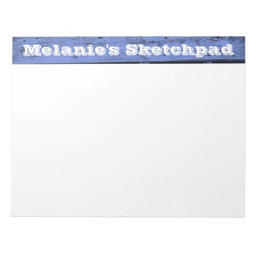 Blue Wood Planked Large Sketch Pad Notitieblok (Voorkant)