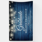 Blue Wood String Lights Law School Afstuderen Spandoek (Verticaal)
