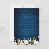 Blue Wood White Roses Rustic Light RSVP Card (Achterkant)