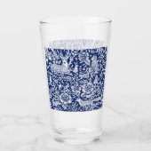 Blue Woodland Animal Botanical Floral Forest Glas (Achterkant)