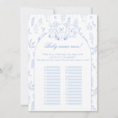 Blue Woodland Baby Boy Douche Nom Course Carte de  (Devant)