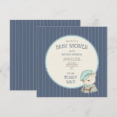 Blue Woodland Boy Baby shower Invitation (Voorkant / Achterkant)