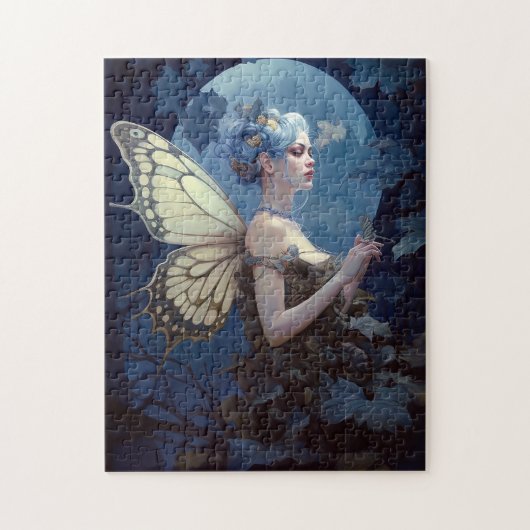 Blue Woodland Fairy Fantasy Art Legpuzzel (Verticaal)