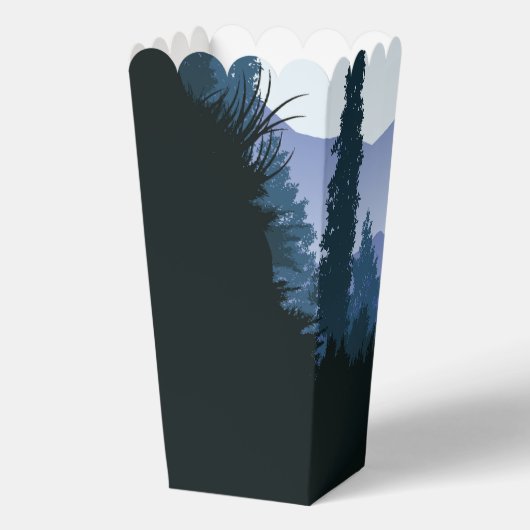 Blue Woodland Forest, rustieke bruiloft Bedankdoosjes (Achterkant)