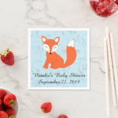 Blue Woodland Fox Baby shower Servetten (Insitu)