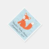 Blue Woodland Fox Baby shower Servetten (Hoek)