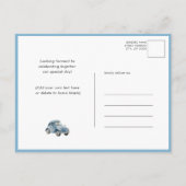 Blue Woodland We kunnen nauwelijks wachten jongen  Uitnodiging Briefkaart (Achterkant)