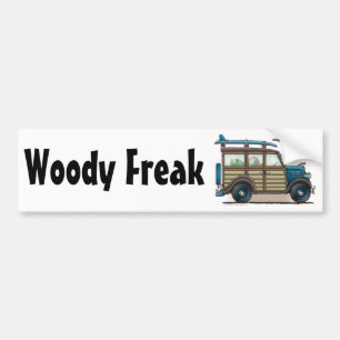 Blue Woody Wagon Woody Freak Bumpersticker