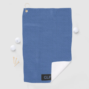 Blue Wool Knit - Aangepaste Initialen / Kortnaamta Golfhanddoek
