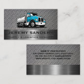 Blue Work Truck | Visitekaartje van staal en metaa (Voorkant / Achterkant)