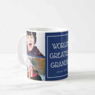 Blue World's Greatest Grandpa Photo Collage Koffiemok