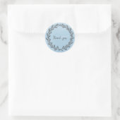 Blue Wreated Bedankt Classic Round Sticker (Tas)