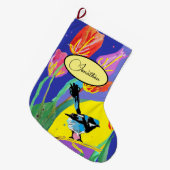 Blue Wren Australian Bird Birds Kerstmis Grote Kerstsok (Voorkant (Hangend))