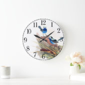 Blue Wren Birds Willife Animals Wall Clock Grote Klok (Huis)