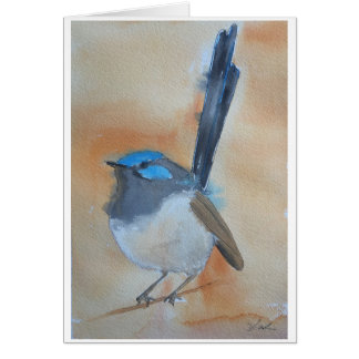 Blue Wren Waterverf
