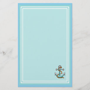 Blue Writing Paper with Anchor Briefpapier