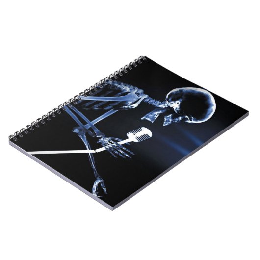 Blue X-Ray Vision Skeleton zingt op Mic Notitieboek (Linkerzijde)