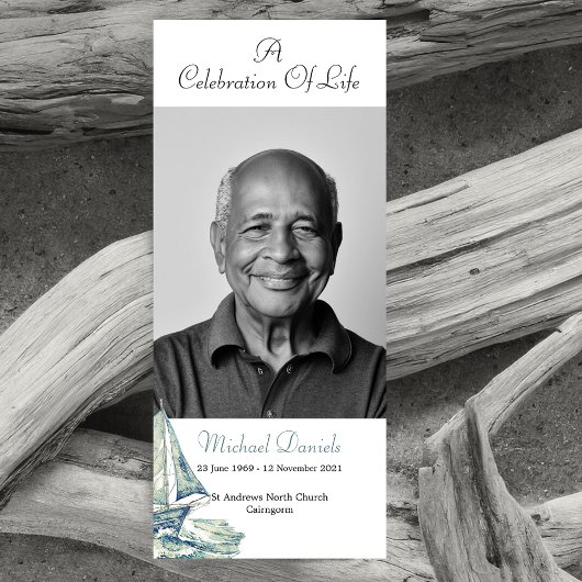 Blue Yacht Célébration De La Vie Carte photo