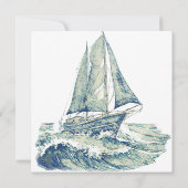 Blue Yacht Celebration of Life Kaart (Achterkant)