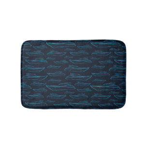 Blue Yacht Pattern Badmat