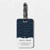 Blue Yacht Pattern Bagagelabel (Achterkant verticaal)