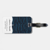 Blue Yacht Pattern Bagagelabel (Achterkant horizontaal)