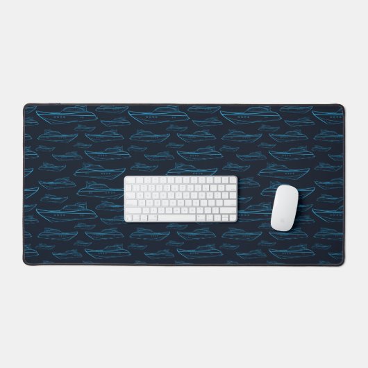 Blue Yacht Pattern Bureaumat (Keyboard & Muis)