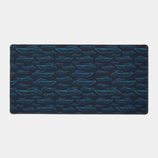 Blue Yacht Pattern Bureaumat (Voorkant)