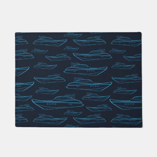 Blue Yacht Pattern Deurmat (Voorkant)