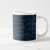 Blue Yacht Pattern Jumbo Mok (Rechts)