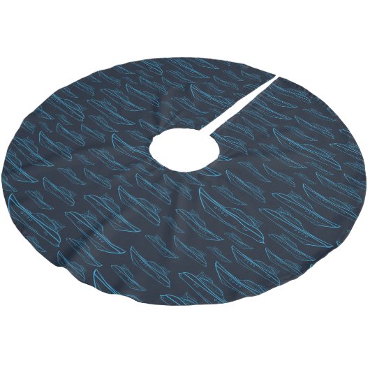 Blue Yacht Pattern Kerstboom Rok (Gekanteld)