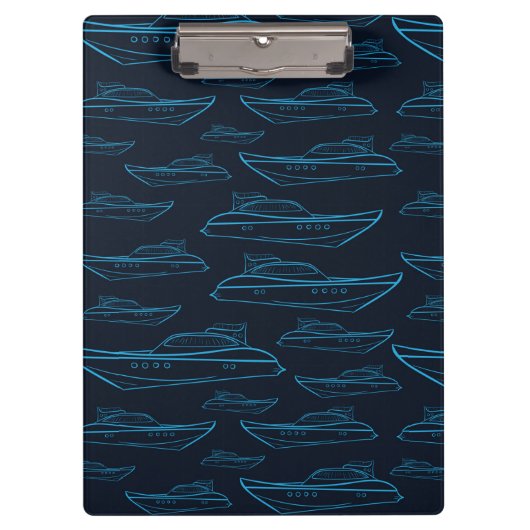 Blue Yacht Pattern Klembord (Voorkant)