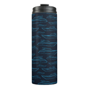 Blue Yacht Pattern Thermosbeker