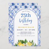 Blue Yellow Arch Lemon Verjaardag Kaart (Voorkant / Achterkant)