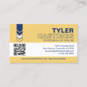 Blue Yellow Arrows QR Code Photo Template Visitekaartje (Voorkant)