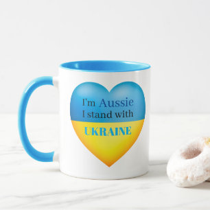 Blue Yellow Australian I Stand avec Ukraine Mug