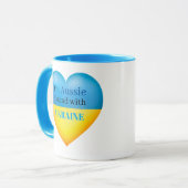 Blue Yellow Australian I Stand avec Ukraine Mug (Devant gauche)