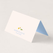 Blue & Yellow buttercup Wedding table numbers (Back)