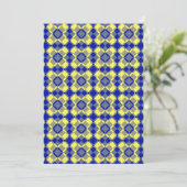 Blue Yellow Checker Argyle Pattern Kaart (Staand voorkant)