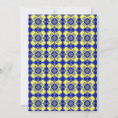 Blue Yellow Checker Argyle Pattern Kaart (Achterkant)